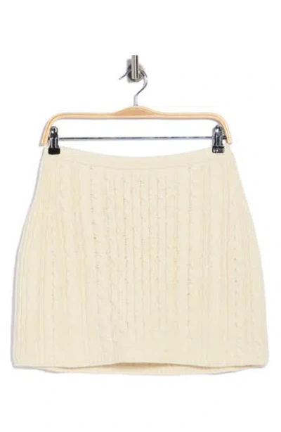 Theory Cable Knit Wool & Cashmere Miniskirt In Neutral