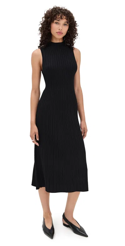 Theory Cable Rib Dress Black
