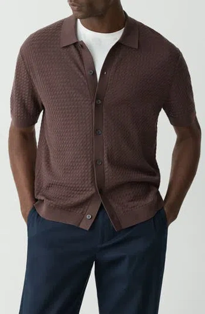 THEORY THEORY CAIRN SHORT SLEEVE ORGANIC COTTON BUTTON-UP SHIRT