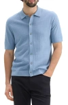 Theory Cairn Short Sleeve Organic Cotton Button-up Shirt In Rainstorm