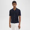 Theory Irving Short Sleeve Button-up Shirt In Baltic