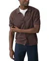 Theory Cairn Short Sleeve Organic Cotton Button-up Shirt In Dark Mocha
