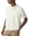 Theory Cairn Tactile Cotton Short Sleeve Shirt In Eggshell
