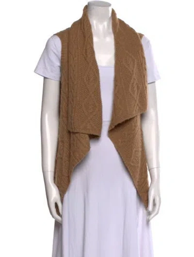 Pre-owned Theory Camel Hair Open Front Sweater In Brown