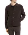 Theory Cameron Corded Cashmere Button Sweater In Brown