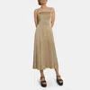 Theory Cami Midi Dress In Crushed Satin In Mesa