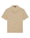 Theory Camp Collar Shirt In Cotton Light Twist In Nude