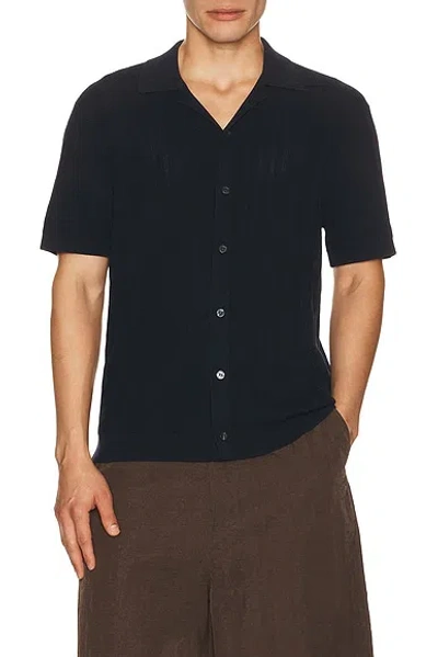 Theory Camp Collar Shirt In Black