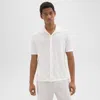Theory Camp Collar Shirt In Cotton-linen In White