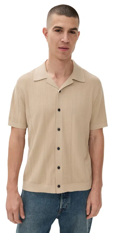 Theory Camp Collar Shirt In Cotton Twist Chino