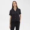 Theory Camp Shirt In Silk Georgette In Black
