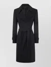 Theory Belted-waist Wool-cashmere Coat In Blue