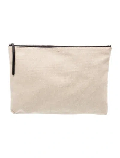 Pre-owned Theory Canvas Clutch In Neutrals
