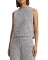 Theory Tweed Boxy Shell Top In Black