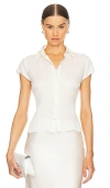 Theory Cap Sleeve Blouse In 象牙白