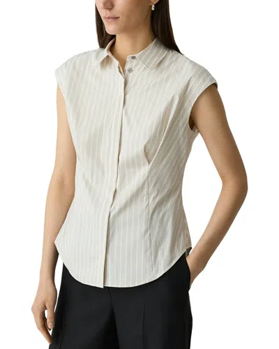 Theory Cap Sleeve Cinch Shirt In Multi