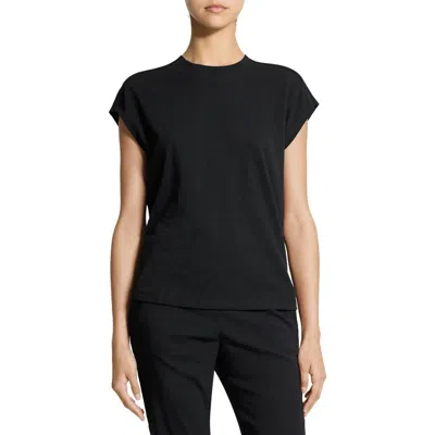 Theory Cap Sleeve Organic Cotton T-shirt In Black