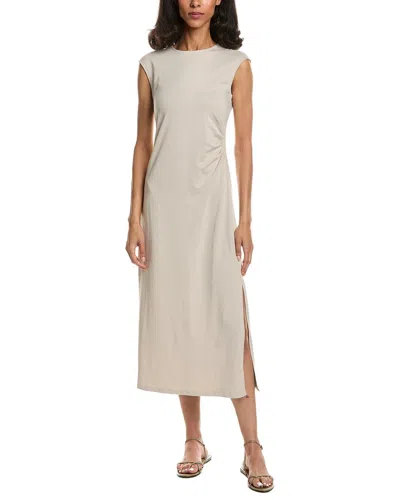 Theory Cap Sleeve Pleat Dress In Neutral