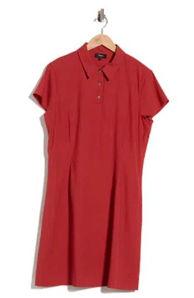 Theory Cap Sleeve Polo Dress In Red