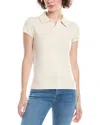 Theory Cap Sleeve Polo Top In White