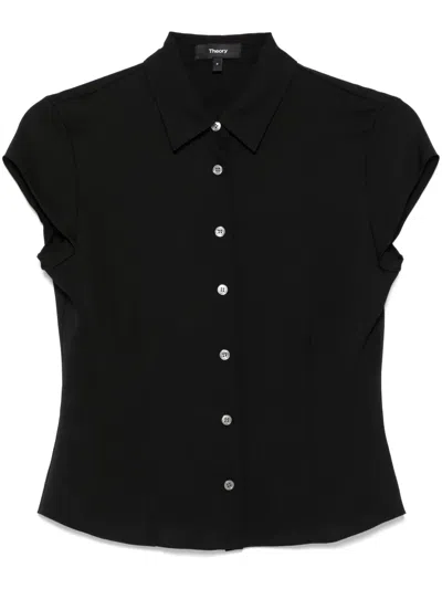 THEORY CAP-SLEEVES GEORGETTE SHIRT
