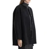 Theory Cape Back Wool Blend Coat In Black