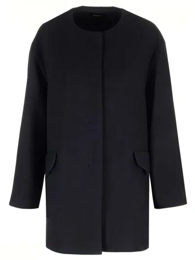 Theory Cape Bk Coat.wool Me In Black