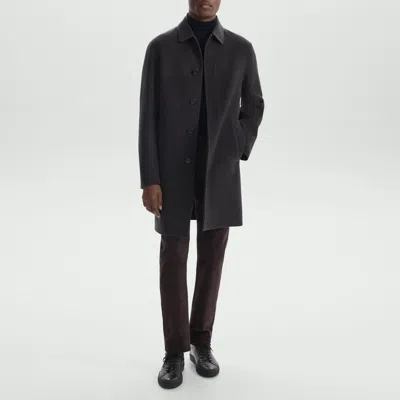 Theory Car Coat In Double-face Wool-cashmere In Gray