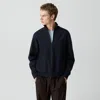 Theory Straight Zip Jacket In Precision Ponte In Blue