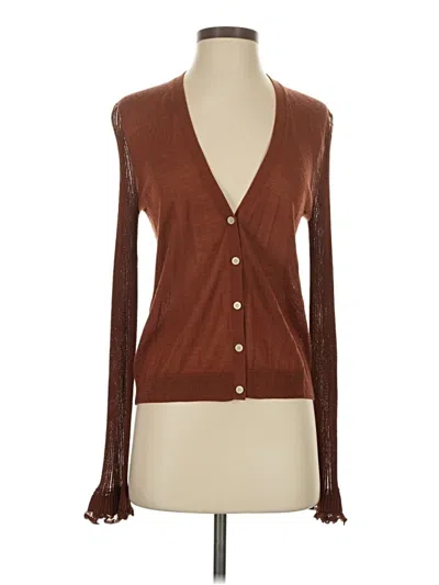 Pre-owned Theory Cardigan Sweater In Brown