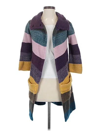 Pre-owned Theory Cardigan Sweater In Purple