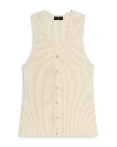 Theory Cardigan Sweater Vest In Brown