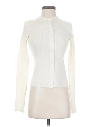 Pre-owned Theory Cardigan Sweater In White