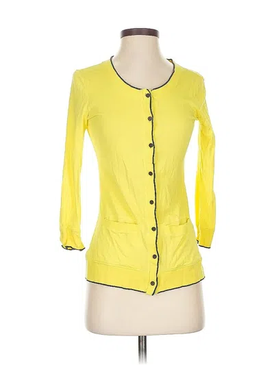 Pre-owned Theory Cardigan Sweater In Yellow