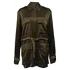 Theory Cargo Jacket In Olive Silk In Green