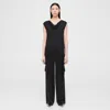 Theory Cargo Pant In Textured Satin In Black