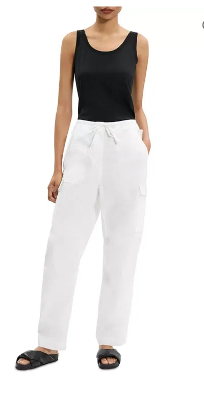 Theory Cargo Cinch Pant In White