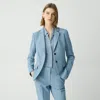 Theory Carissa Blazer In Good Wool In Stone Blue