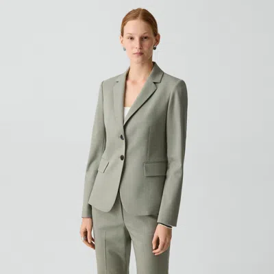 Theory Carissa Blazer In Wool Gabardine In Green