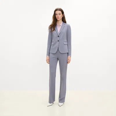 Theory Carissa Blazer In Wool Gabardine In Wind Melange