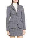 Theory Carissa Plaid Slim-fit Blazer In Gray