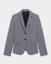 Theory Carissa Plaid Slim-fit Blazer In Gray