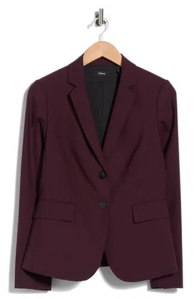 Theory Carissa Stretch Wool Blazer In Dark Iris