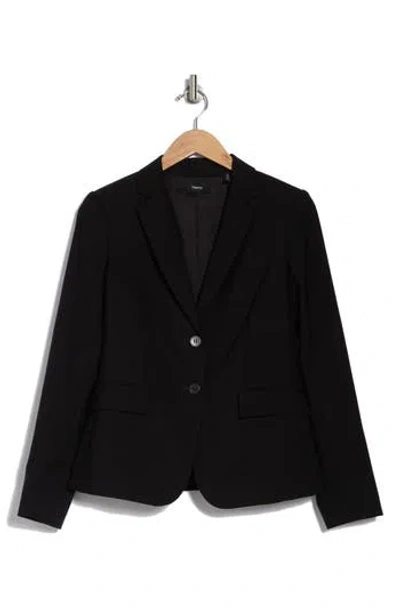 Theory Carissa Stretch Wool Classic Suit Jacket In Black
