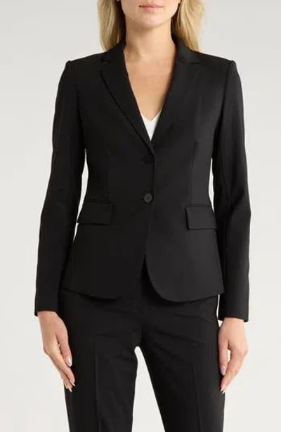 Theory Carissa Verve Stretch Virgin Wool Blazer In Black