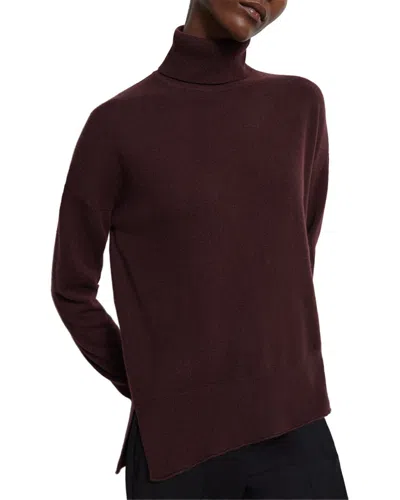 Theory Cashmere & Wool-blend Karenia Turtleneck Sweater In Red