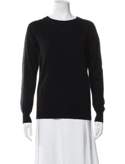 Pre-owned Theory Cashmere Bateau Neckline Sweater In Black