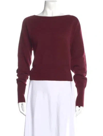 Pre-owned Theory Cashmere Bateau Neckline Sweater In Burgundy