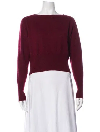 Pre-owned Theory Cashmere Bateau Neckline Sweater In Burgundy