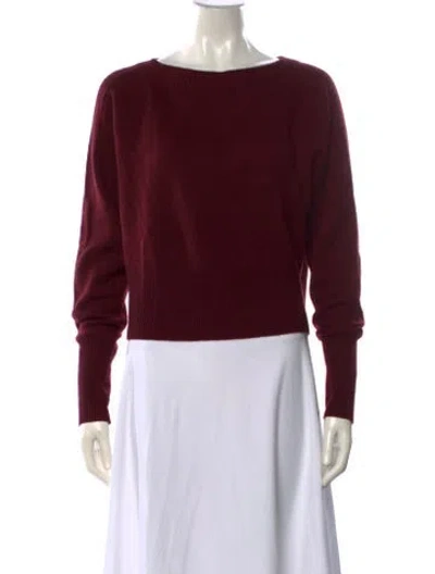 Pre-owned Theory Cashmere Bateau Neckline Sweater In Burgundy